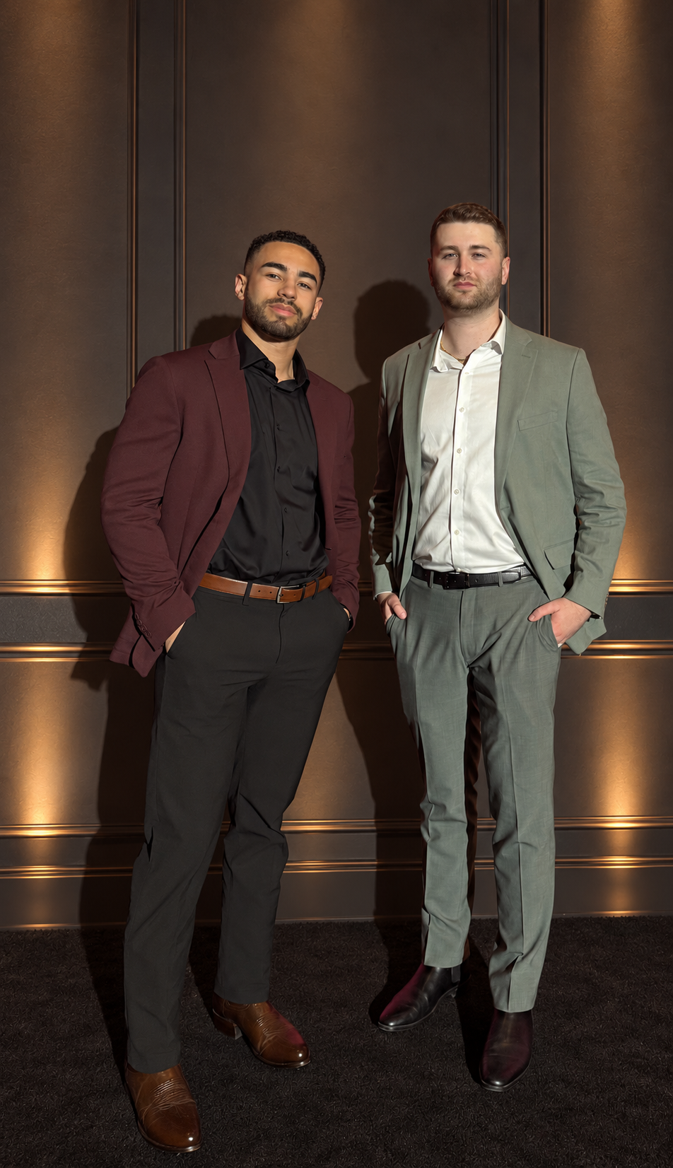 Reece Sterling with a fashion industry colleague at an event